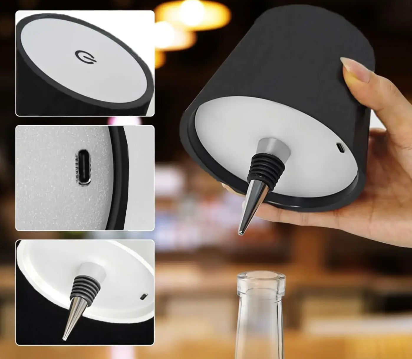 LuxGlow™ – Tappo LED Ricaricabile per Bottiglie