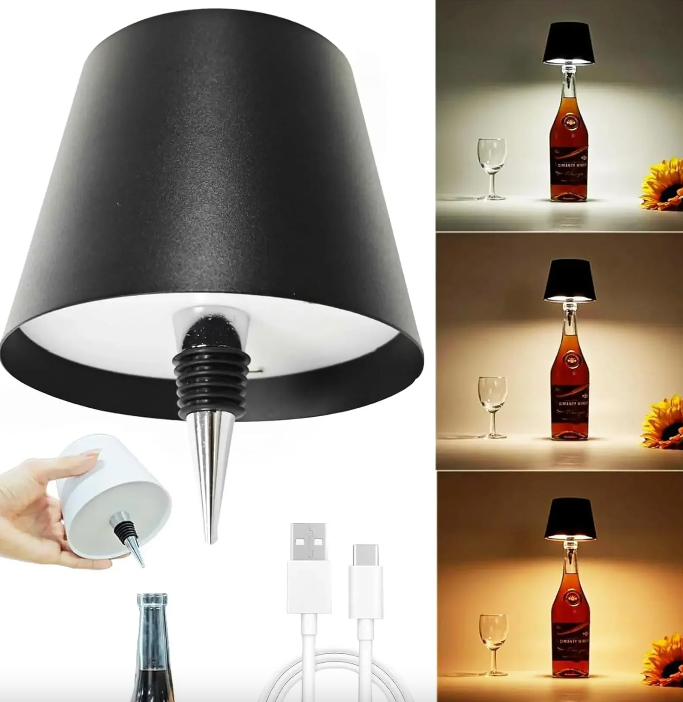 LuxGlow™ – Tappo LED Ricaricabile per Bottiglie